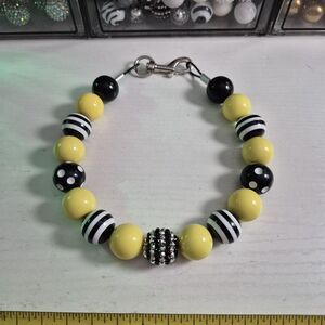 Handmade Beaded Dog Puppy Collar Necklace Jewelry Durable Acrylic 16.25"